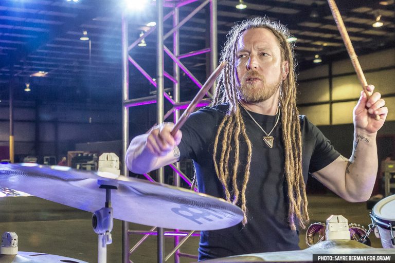 barry kerch posing with new kit drum sayre berman