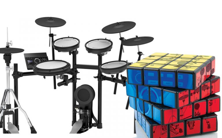 e-drums and rubix cube